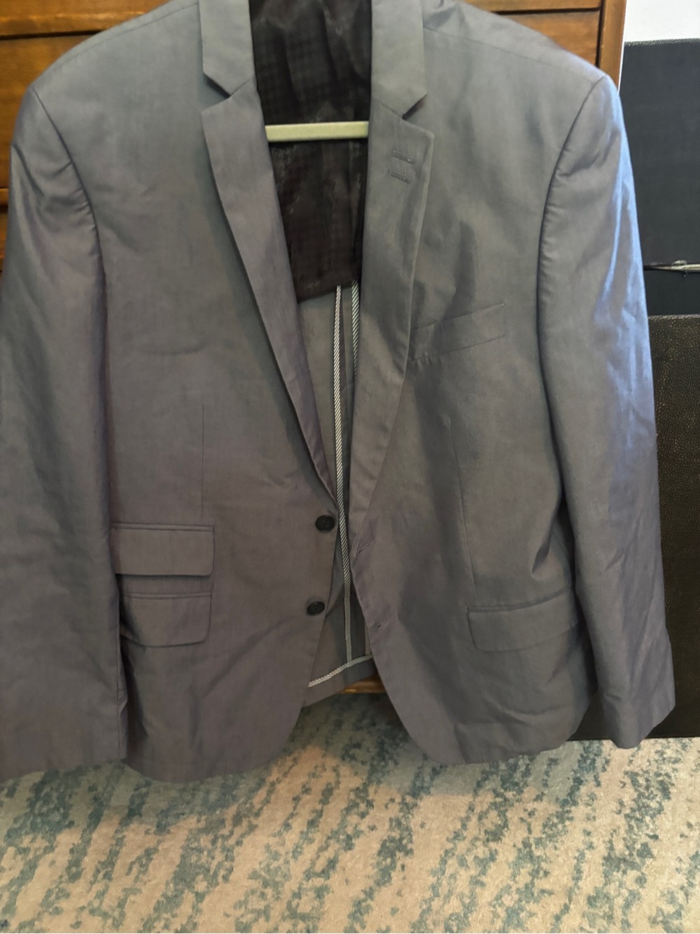 John Vavartos Men's Grey Single-Breasted Blazer - Classic Tailored size 44R